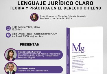 PUCV invita a presentación de libro “Lenguaje Jurídico Claro”