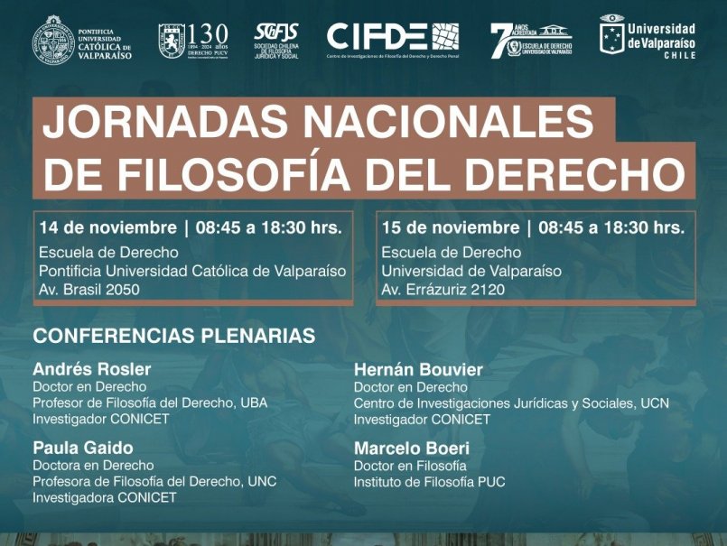 PUCV acogerá Jornadas Nacionales de Filosofía del Derecho