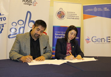 La Incubadora Social Gen-E PUCV firmó acuerdo de colaboración con FOSIS Valparaíso