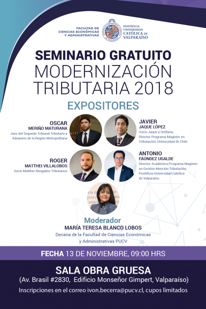 Seminario gratuito sobre Modernización Tributaria 2018