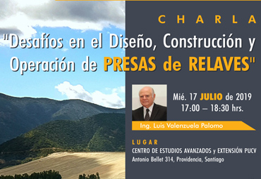 Charla “Desafíos en el diseño, construcción y operación de presas de relaves"