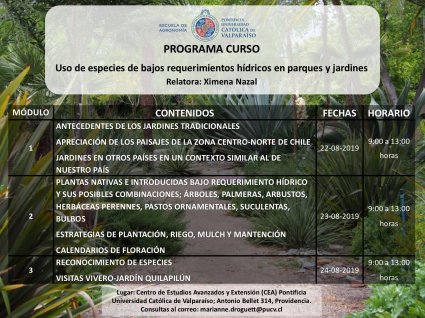 Curso: Uso de especies de bajos requerimientos hídricos en parques y jardines