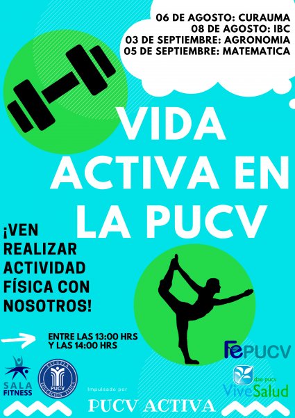 PUCV Activa nos invita a una jornada de actividades físicas en la Escuela de Agronomía