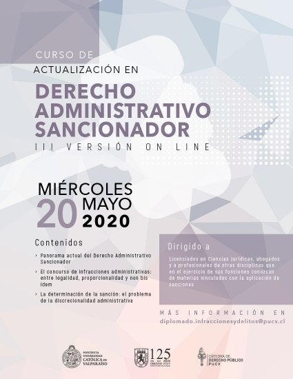 Postulaciones Abiertas: Curso de Actualización Online Derecho Administrativo Sancionador Jueves 30 de abril