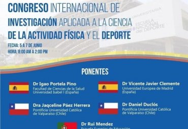 Académicos del programa participan en Congreso Internacional de Investigación aplicada a las Ciencias de la Actividad Física y el Deporte.