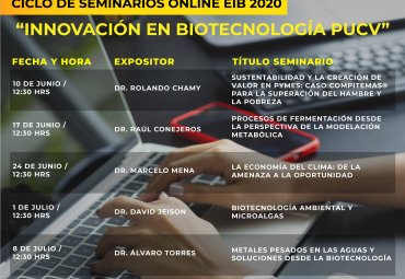 Ciclo de Seminarios Online "Innovación en Biotecnología PUCV"