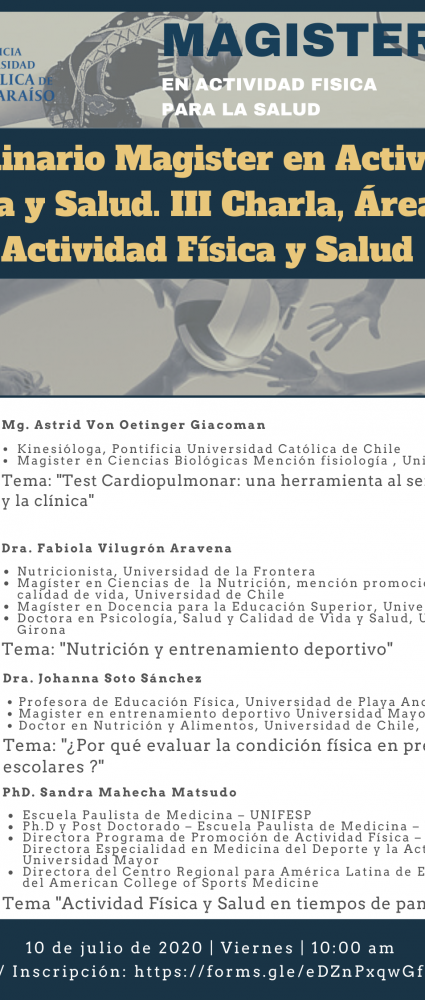 I Seminario Magister en Actividad Física para la Salud: II Charla. Área de Actividad Física y Salud