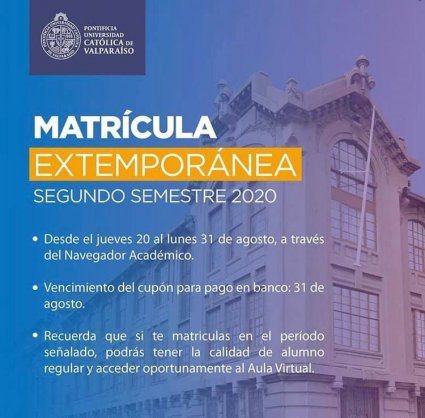 Periodo de matrícula extemporánea se extiende hasta el 31 de agosto