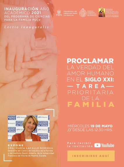 Abiertas inscripciones para lectio inauguralis del Programa de Ciencias para la Familia