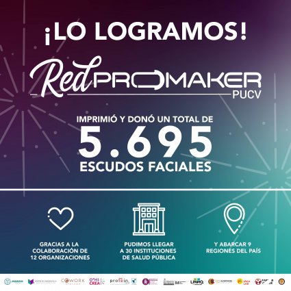 Red Promaker PUCV fabrica más de 5.600 escudos faciales con impresión 3D para combatir la pandemia