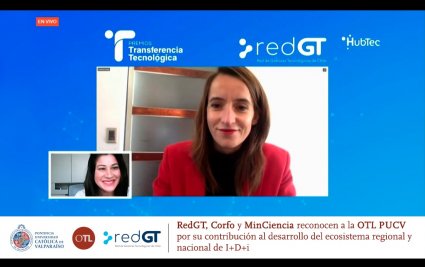 RedGT, Corfo y MinCiencia premian a la OTL PUCV por su contribución al desarrollo del ecosistema regional y nacional de I+D+i