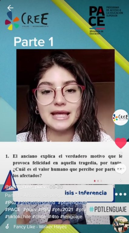 Estudiantes de PACE CREE refuerzan sus competencias PTU a través de Tik Tok e Instagram