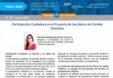 Investigadora del CDM, Monserrat Madariaga, publica Policy Brief en el Observatorio Ley de Cambio Climático de la U. de Chile