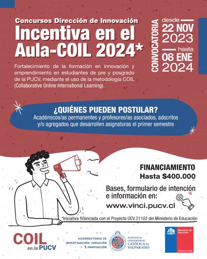 Incentiva en el Aula- COIL para académicas/os PUCV Asignaturas 1er semestre 2024