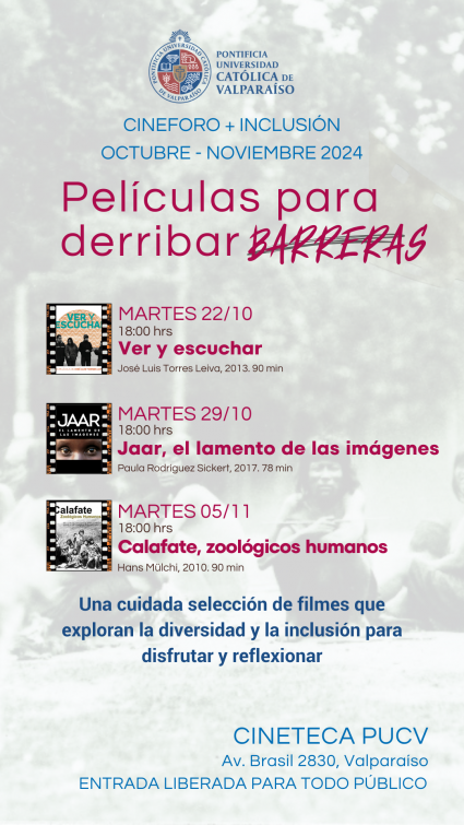 PUCV organiza ciclo de cine inclusivo: Películas para derribar barreras